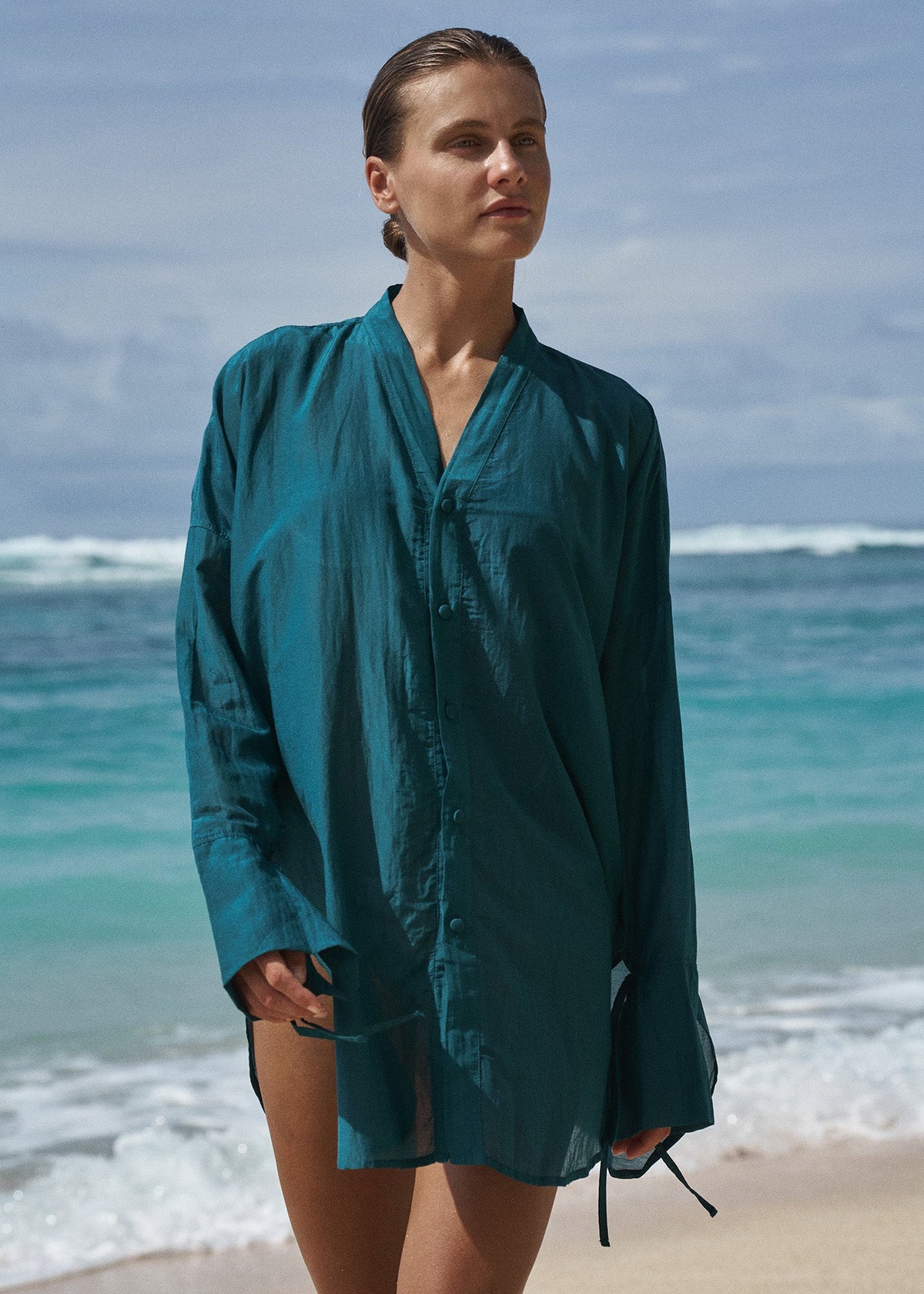 SILK-COTTON TUNIC - OCEANUS