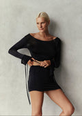 SILK MINI SKIRT - NOIR