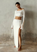 SILK BACKLESS CROPPED TOP - BIANCO