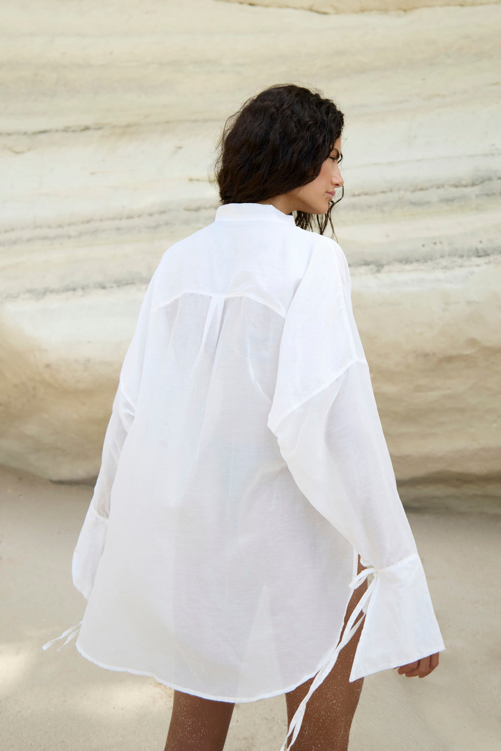 SILK-COTTON TUNIC - BIANCO