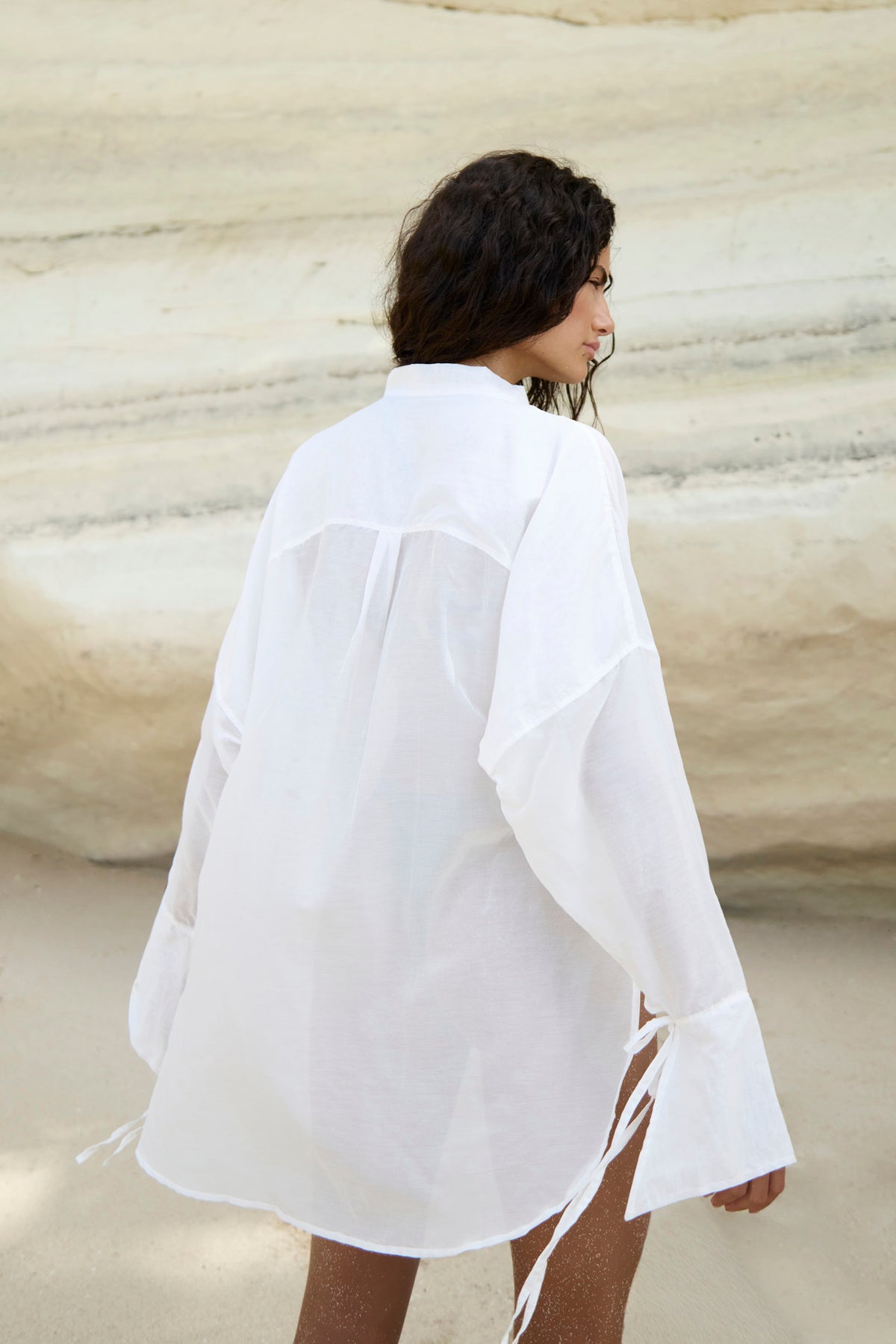 SILK-COTTON TUNIC - BIANCO