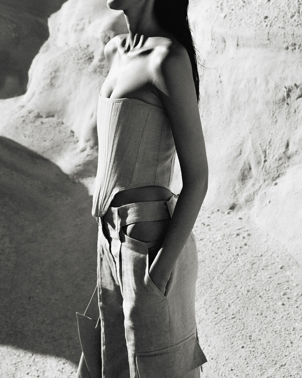 LINEN CORSET - BEIGE