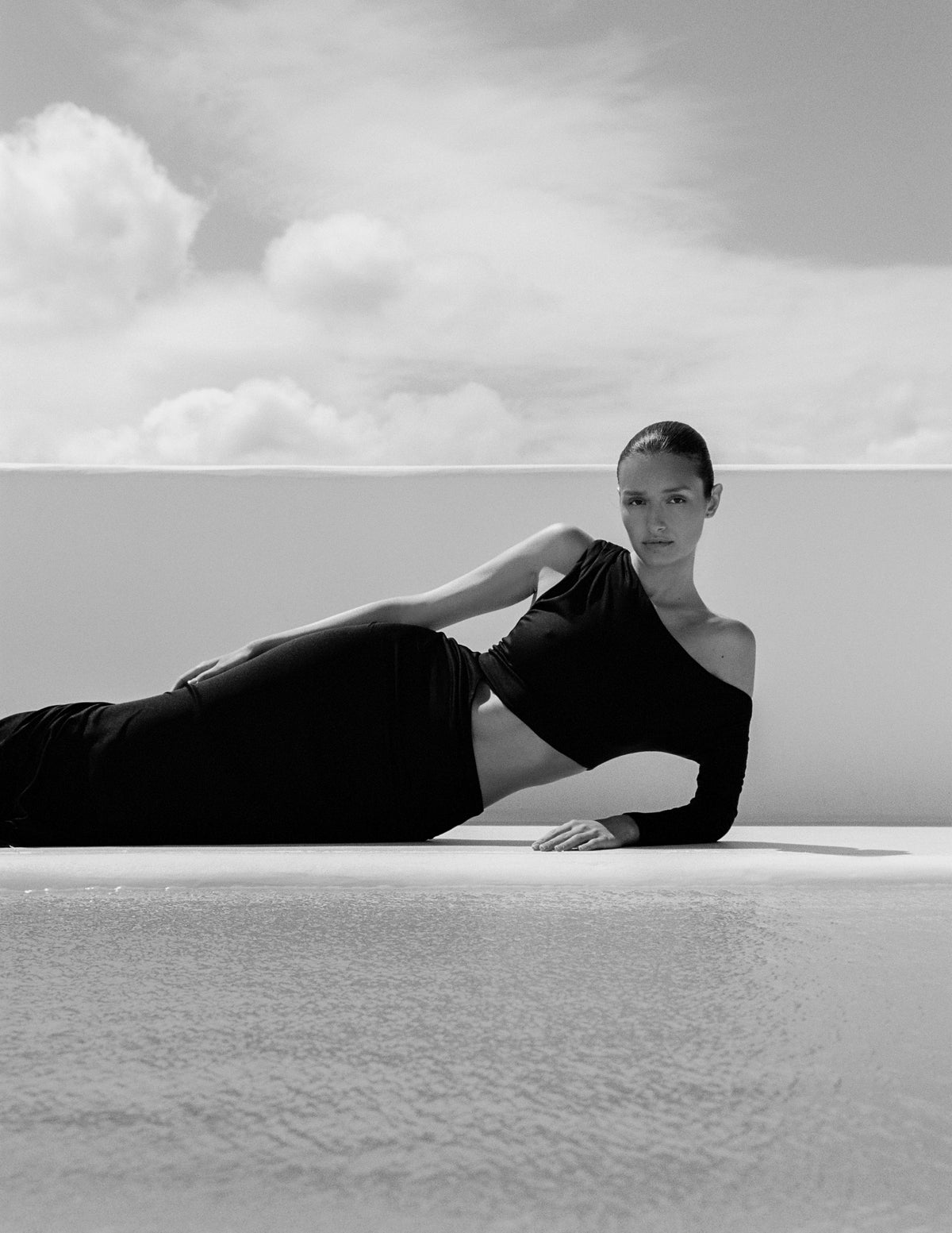 SILK ONE-SHOULDER CUT-OUT MAXI DRESS