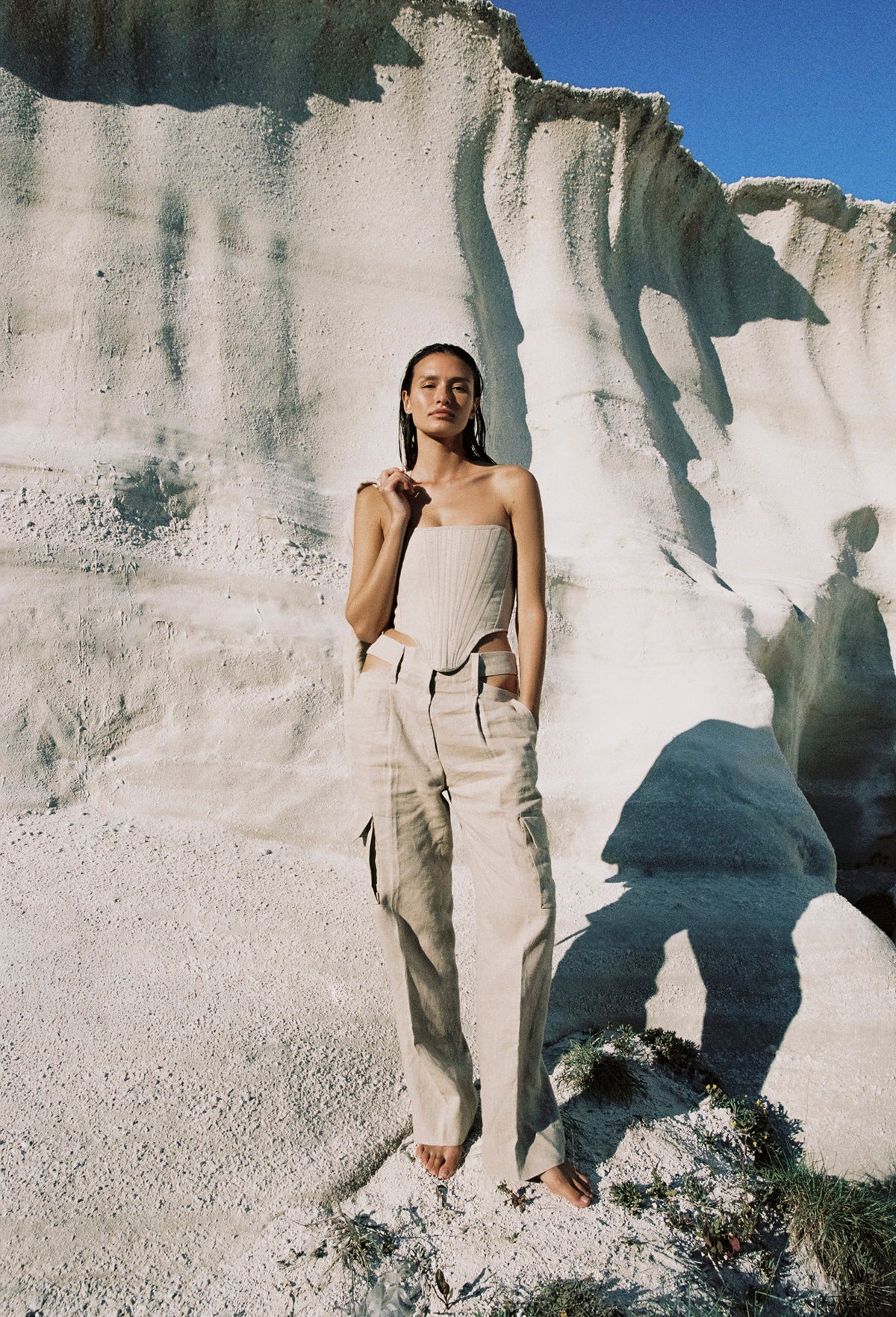 LINEN CORSET - BEIGE