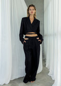LINEN CUT-OUT TROUSER